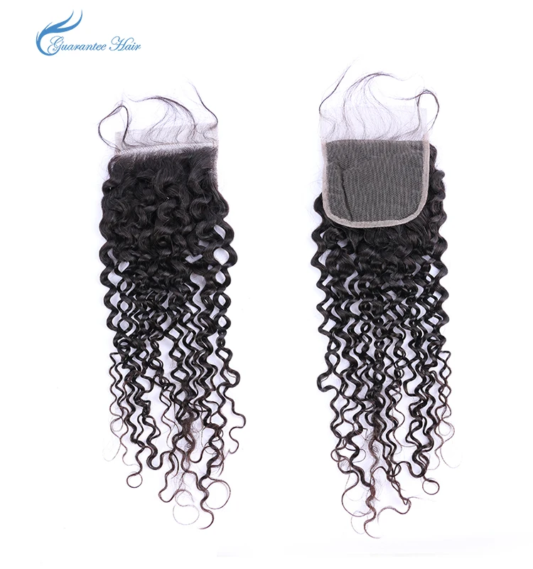 kinky curly lace closure with baby hair from 8inch to 22inch factory price human Guaranteehair 4*4 lace closure human hair