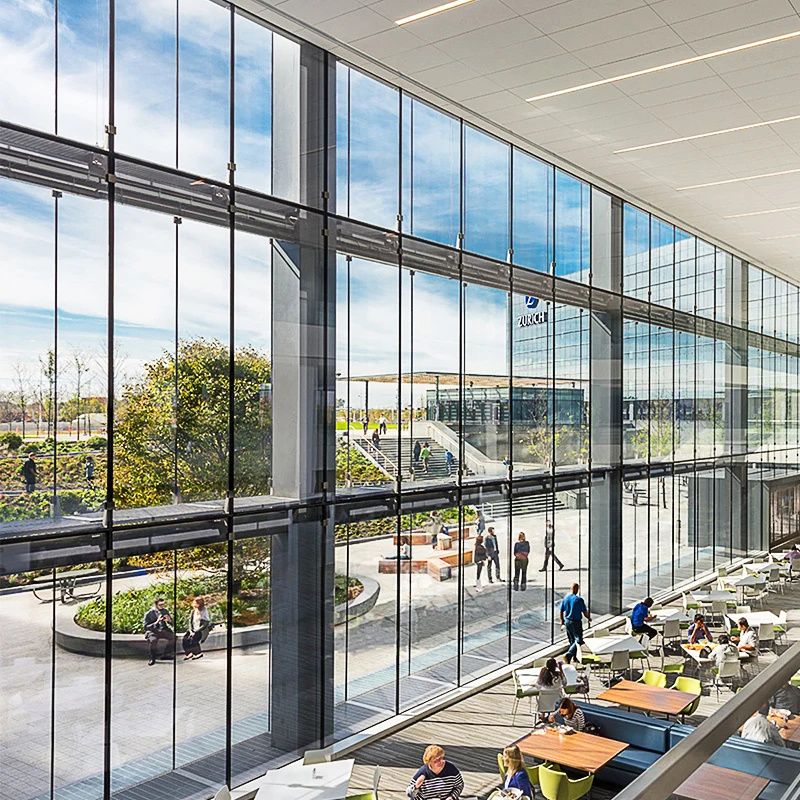 Double Glazing Frameless Facade Panels Exterior Curtain Wall Aluminum Stick Built Frame