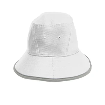 Unisex white or black 100% polyester odor-controlling sweat-wicking Includes a clip-on, adjustable drawcord Bucket Hat