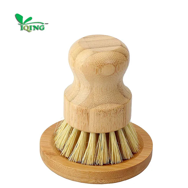 Bubble Up Bamboo Dish Brush Set with Soap Holder, Wooden Dish Scrubber with Soap Dispenser, Natural Kitchen Scrub Brush
