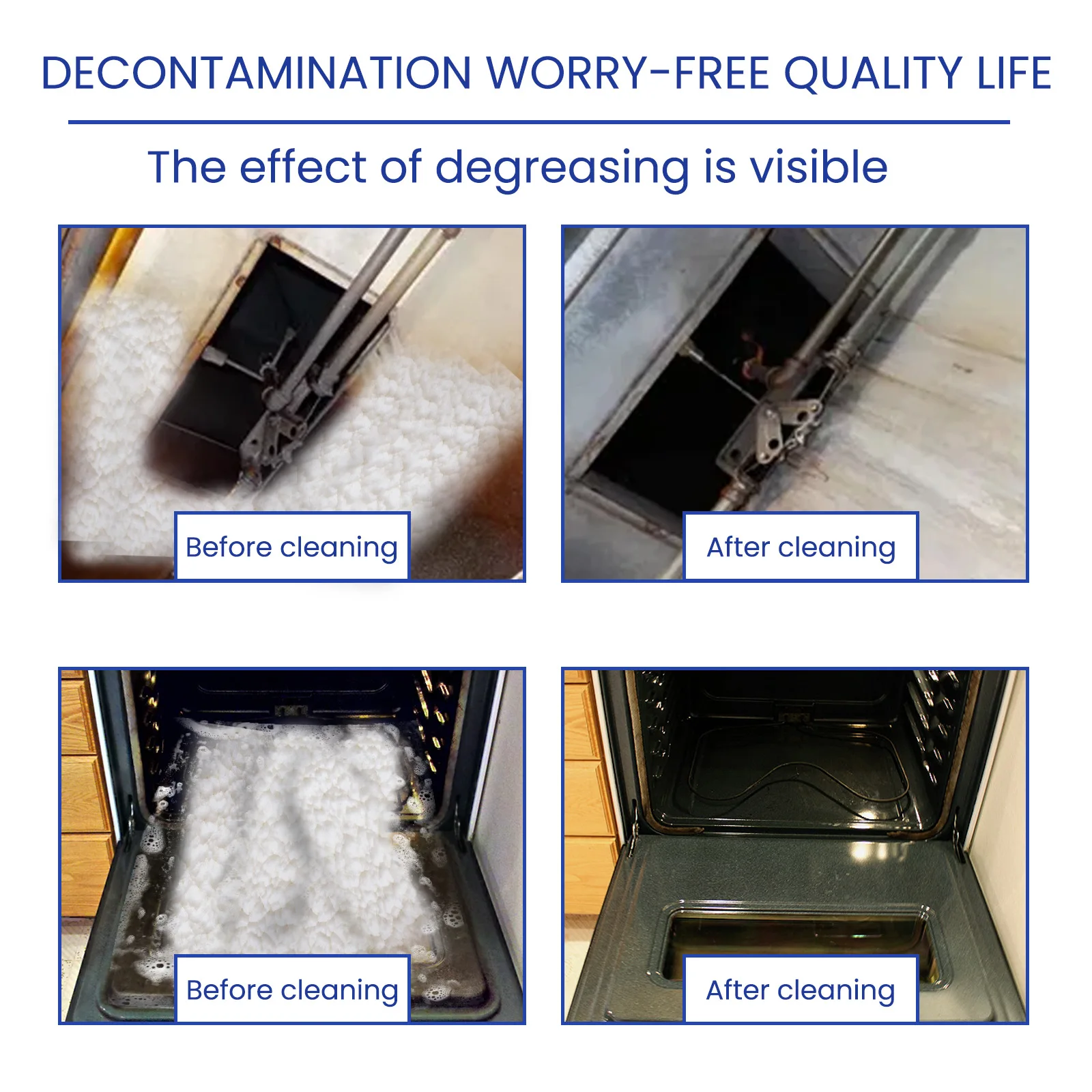 Jue-fish Effective Clean Cooking Oil Sustainable Oil Film Remove Easy to Use Oil Cleaning Powder for Kitchen Stainless Steel