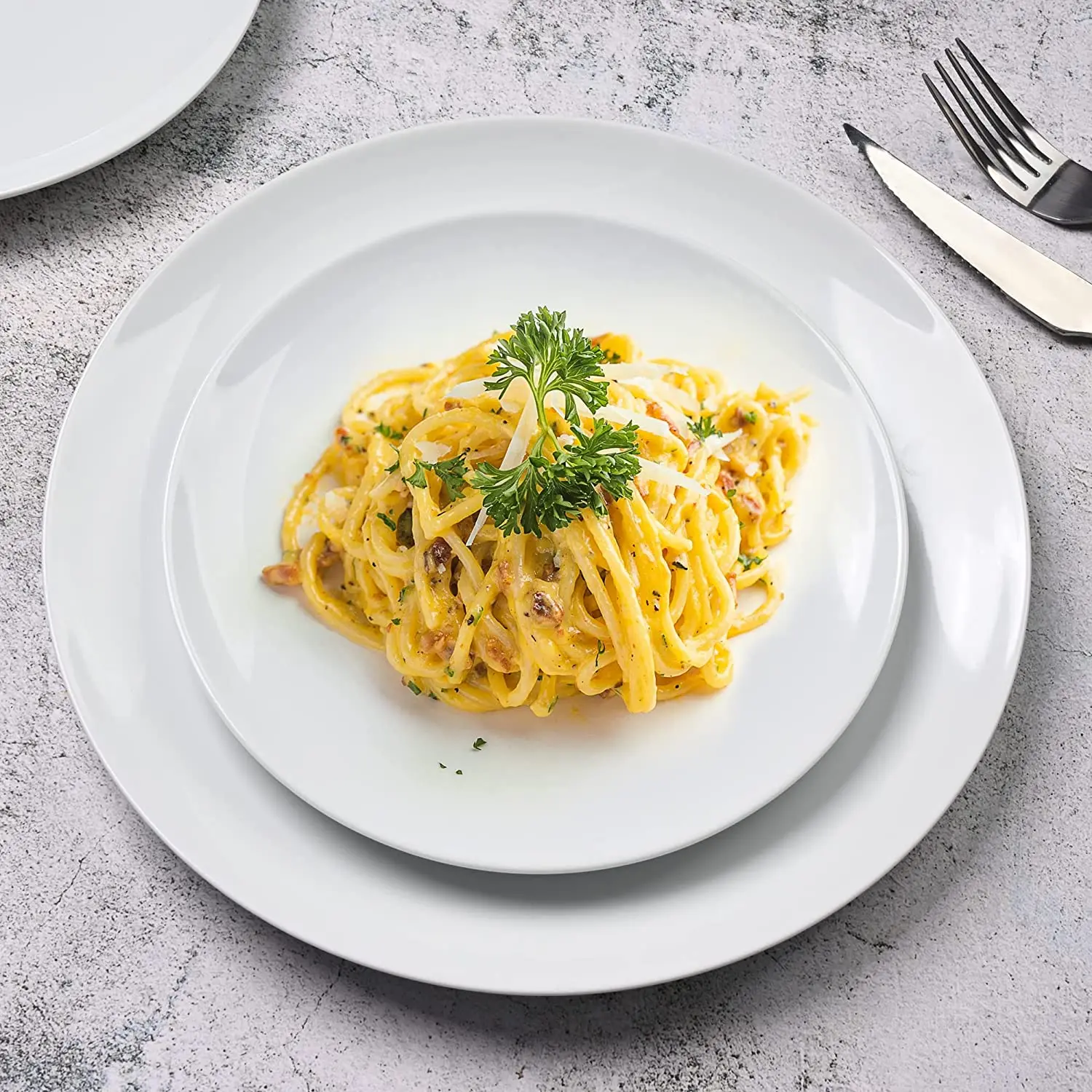 Конкурентоспособная цена домашняя фарфоровая белая круглая тарелка для отелей