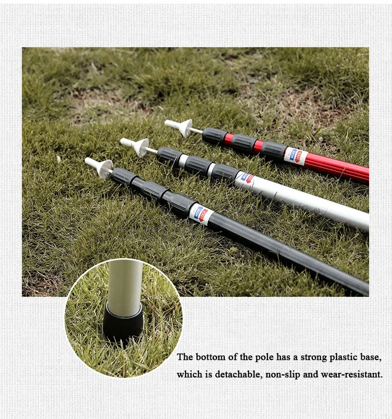 Naturtravel Lightweight Outdoor Telescopic Aluminum Tent Pole Adjustable Waterproof Folding Can Be Customized