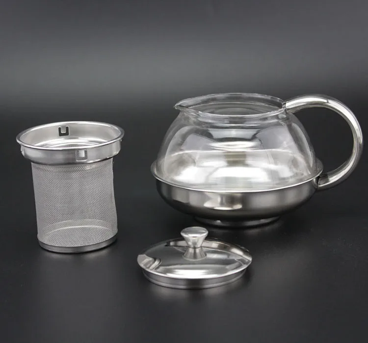 China  Wholesale BPA Free Borosilicate Glass Teapot Set With Stainless steel Tea Infuser