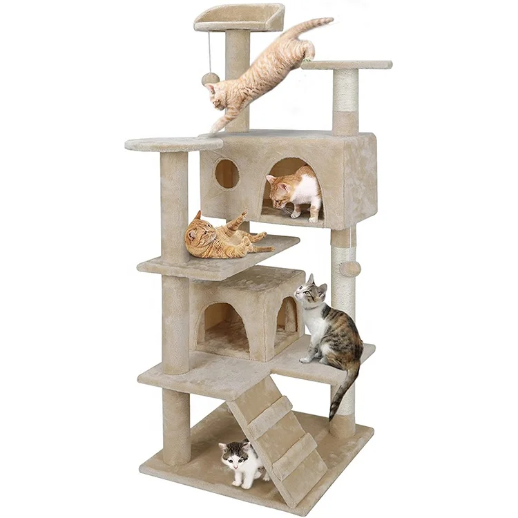 Hot selling Sample Available Wood Cat Trees Scratcher Modern Cat Tree Tower from Manufacturer