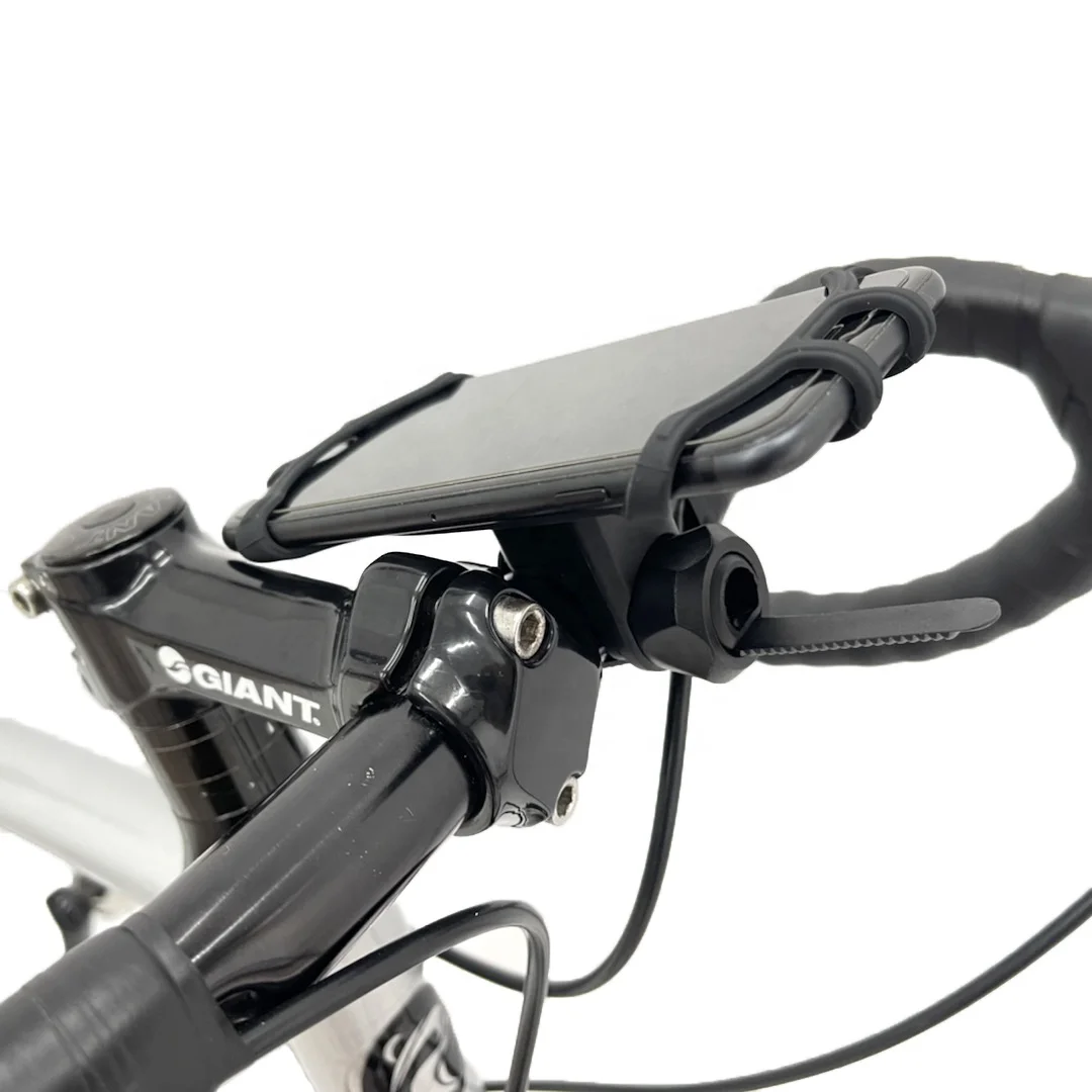 REYGEAK Bicycle GPS 360 Rotation Smart Phone Elastic Silicone Navigation Mount Bracket Support Adapter Holder Handlebar Bracket