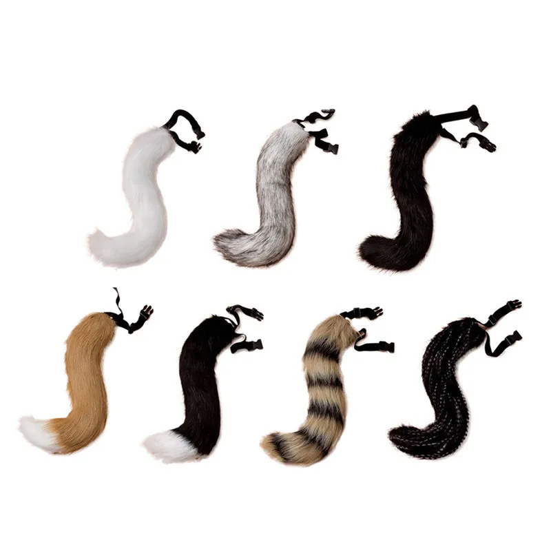 JSFUR Faux Fur Tail for Cosplay Halloween Party Costume