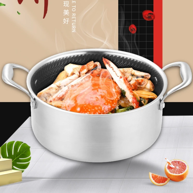 Big Capacity Stainless Steel Luxury Golden Induction Cookware Cooking Soup Pot