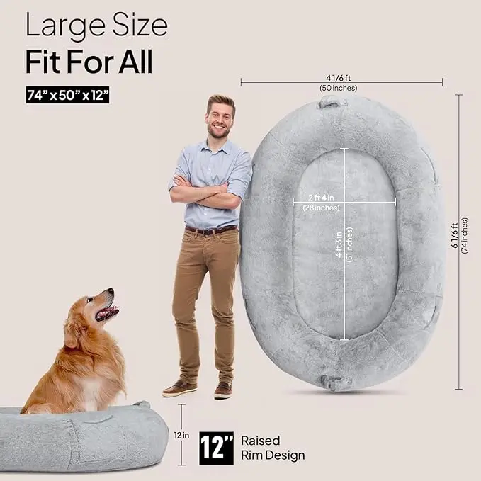 Human Dog Bed for People Large - Bean Bag Adult Size Giant Extra Sized for Kid Waterproof and Washable Anti-Slip