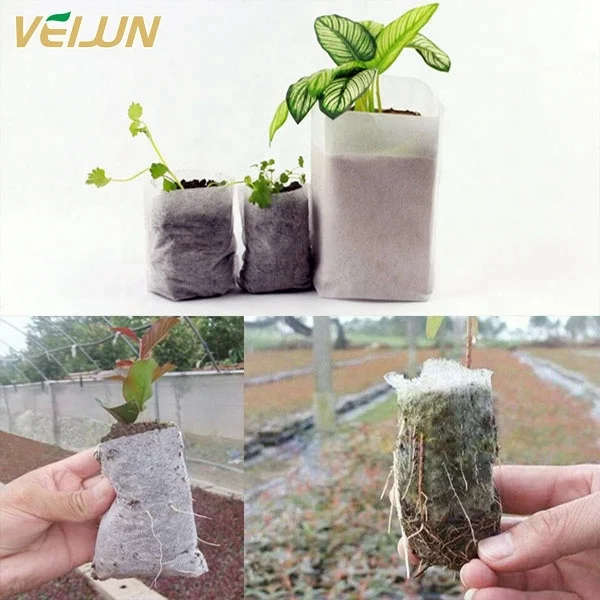 White/Black grow bag Non woven Biodegradable seedling bags seedling pots