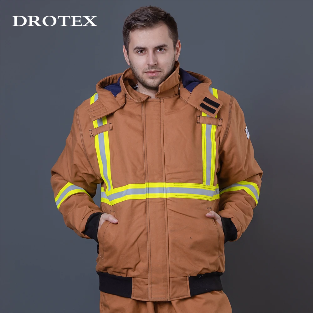 Stretch Mechanic European Work Clothes Hoodie Safety Anti Electric Arc Fireproof Cotton Work Jacket