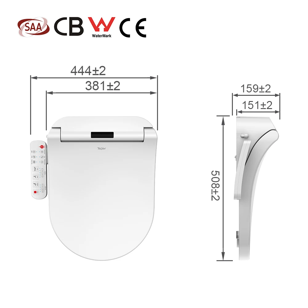 2022 auto heated water bidet cover seat heating bidet toliet seats