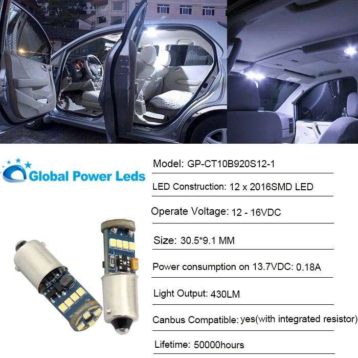 4 side color  t10 ba9s canbus back up led 2016smd 12v small led reversing bulb for car no error on OBD