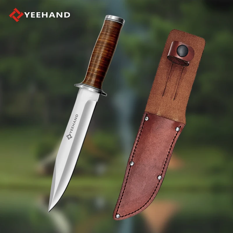 Custom  logo big knife hunting survival full tang outdoor knife self defense knife for men