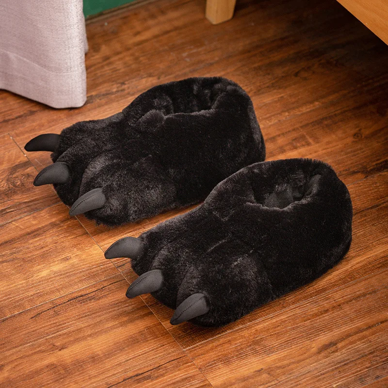 Bear Claw Paw Indoor Cotton Slippers Bear Claw winter cartoon animal slippers wholesale
