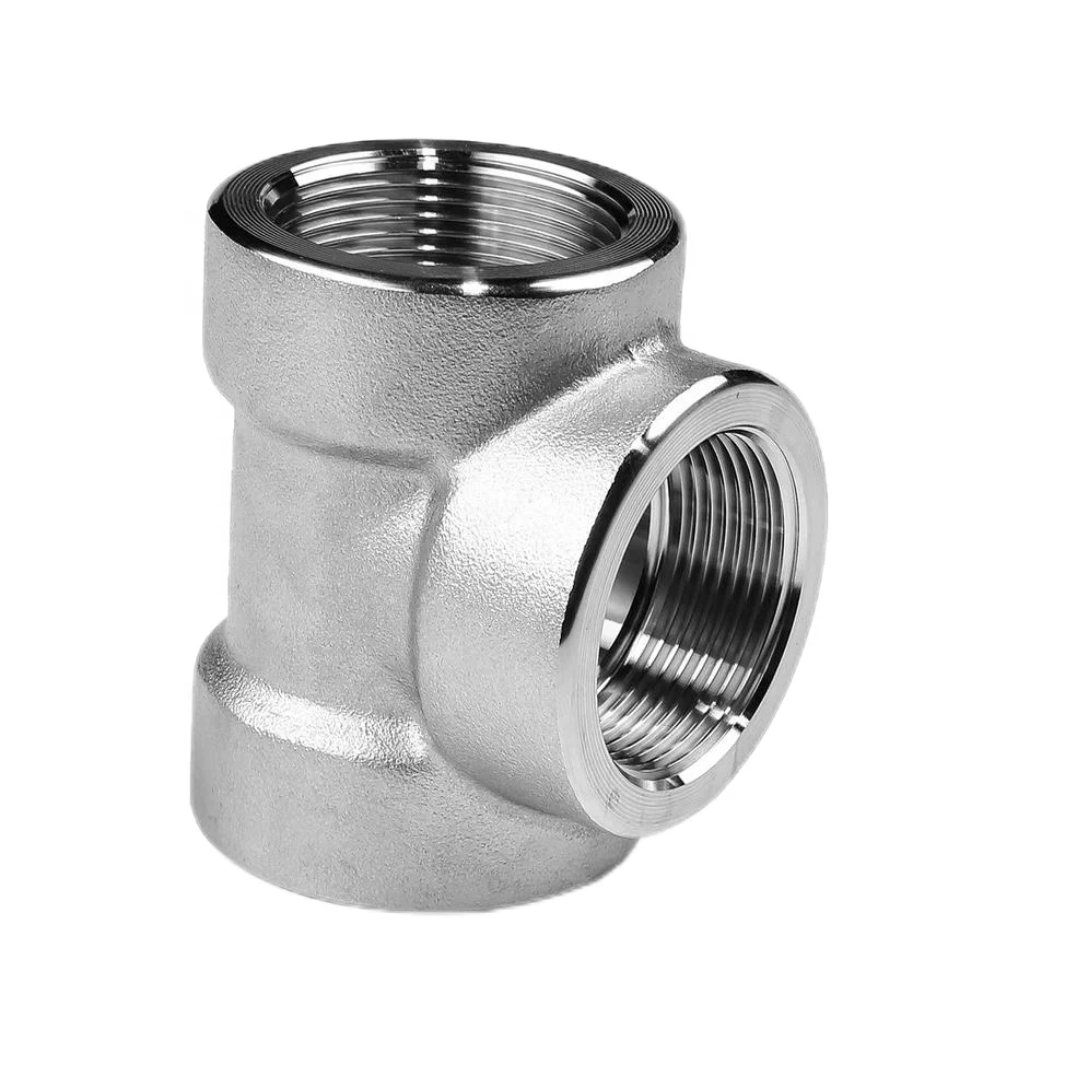 WZ Stainless Steel 304 316 316L 3000 LB 6000LB  Forged High Pressure Pipe Fittings Threaded Tee  NPT BSPT