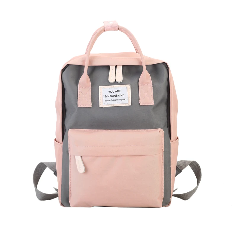 Customized Women Canvas Backpacks Candy Color Waterproof School Bags for Teenagers Girls Big Cute Laptop Backpack