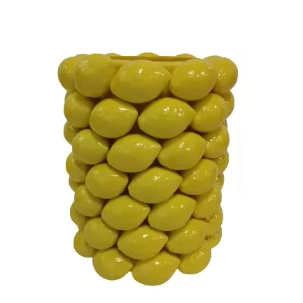 Yellow Lemon Fruit Vase flower pots for home decoration fruit collections Ceramic