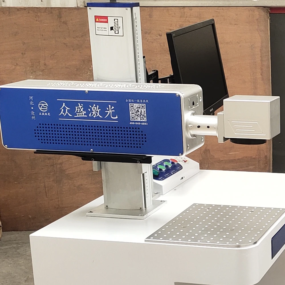 Desktop potable galvo co2 laser marking machine for Wood, Metal, Plastic tube, acrylic, leather