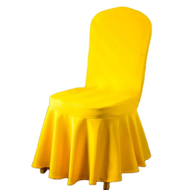 
 Высококачественный чехол на стул из спандекса без растягивающегося желтого цвета чехол на стул для вечеринки  