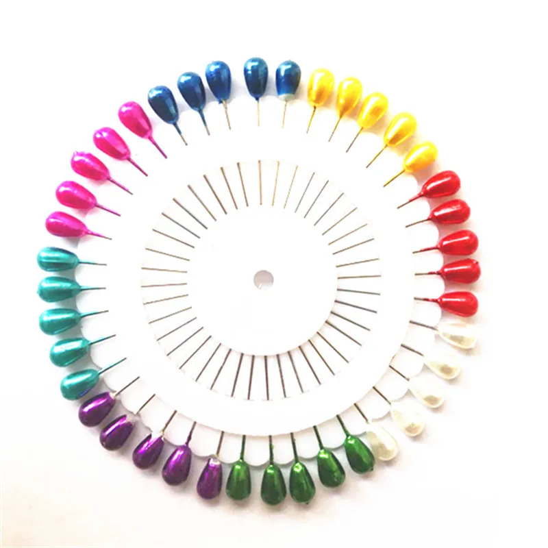 Wholesale Colored Pear Water Drop Shape Pearl Positioning Pins Bead Needles Hand Sewing