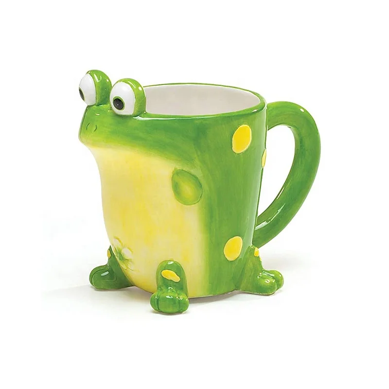 custom new arrival ceramic frog animal 3D shape blank coffee mug sublimation