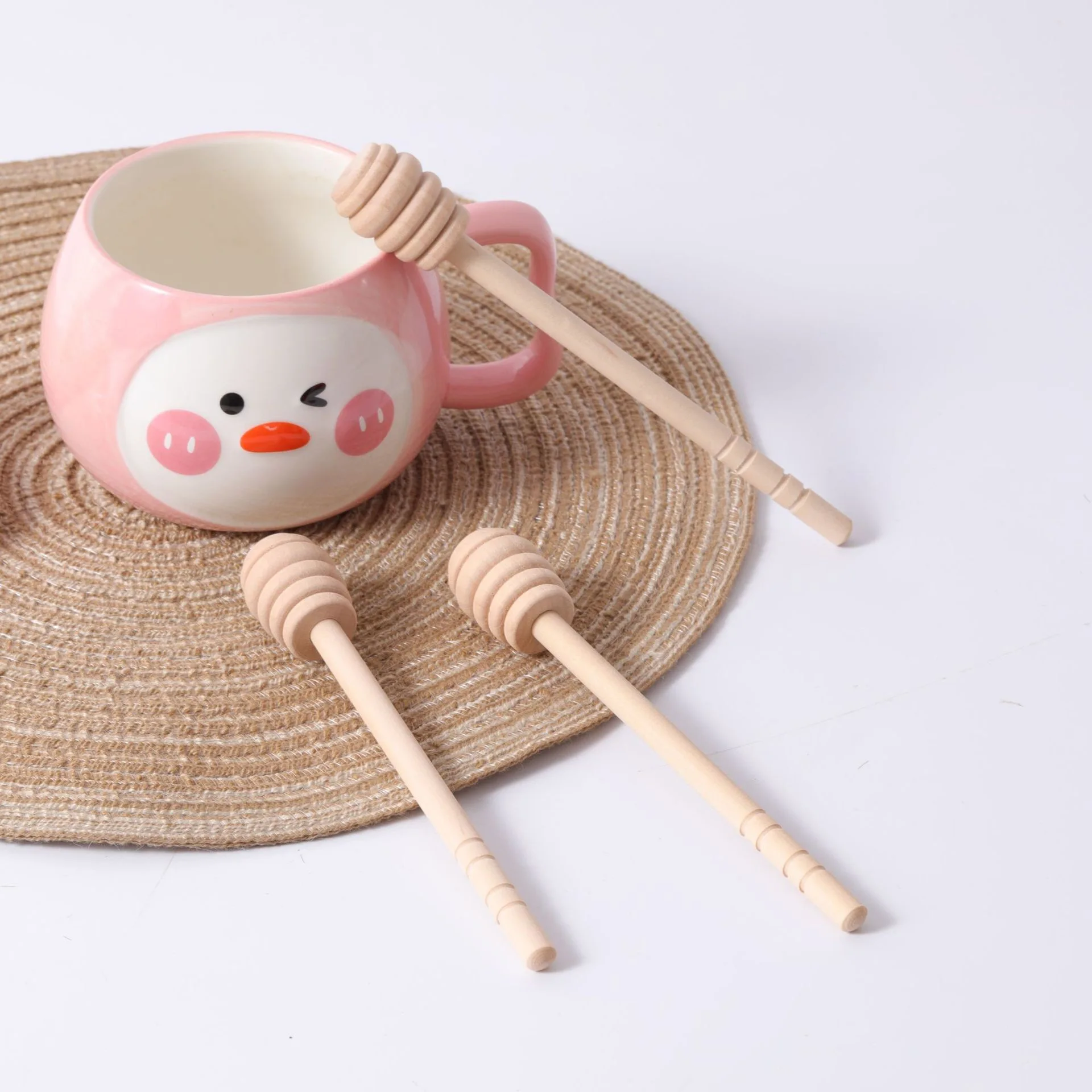 Wooden honey jams dipper sticks long handle honey jar coffee stirring rod