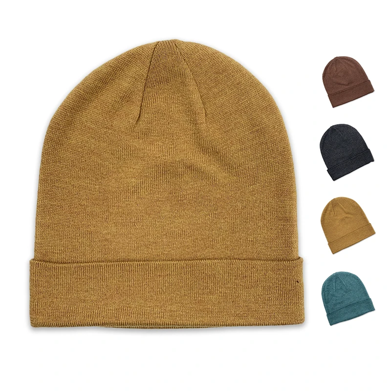 Unisex Headwear Merino Wool Beanie Manufacturer Custom Logo Winter Warm Hat