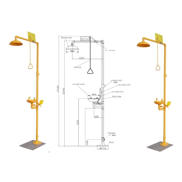 ABS coating Combination Eyewash/Shower emergency eye wash station