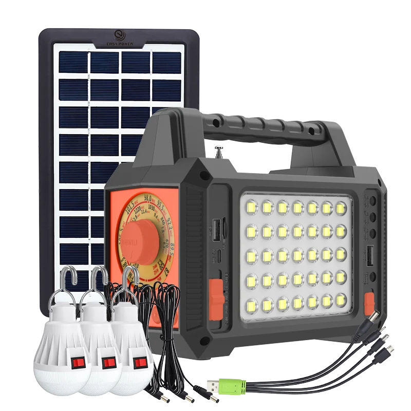 Wholesale High-Quality solar power lighting system rechargeable with USB Radio Solar Energy Charging Kit