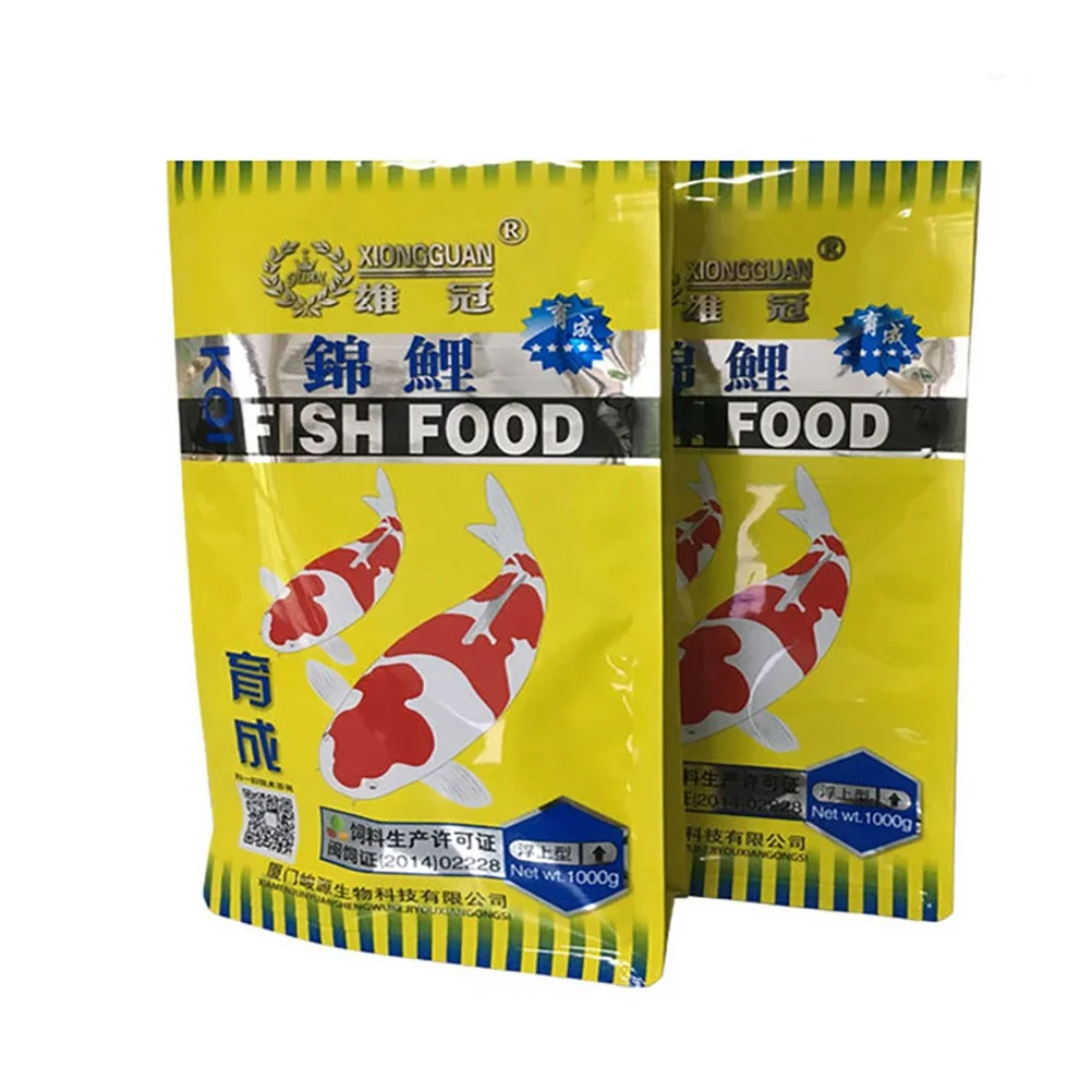 Stand Up Pouch With Zipper For Koi Food Custom Plastic Packaging Pet Food Packaging Bag Aluminum Foil Poly Bags Pouch Food