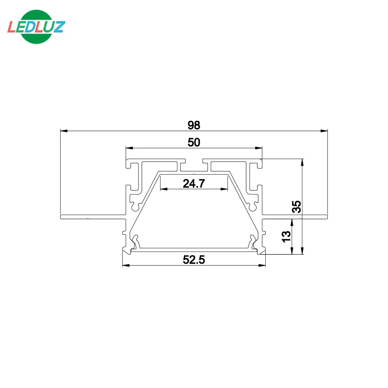 
Trimless recessed Aluminum Profile for 12.5mm thick plasterboard 