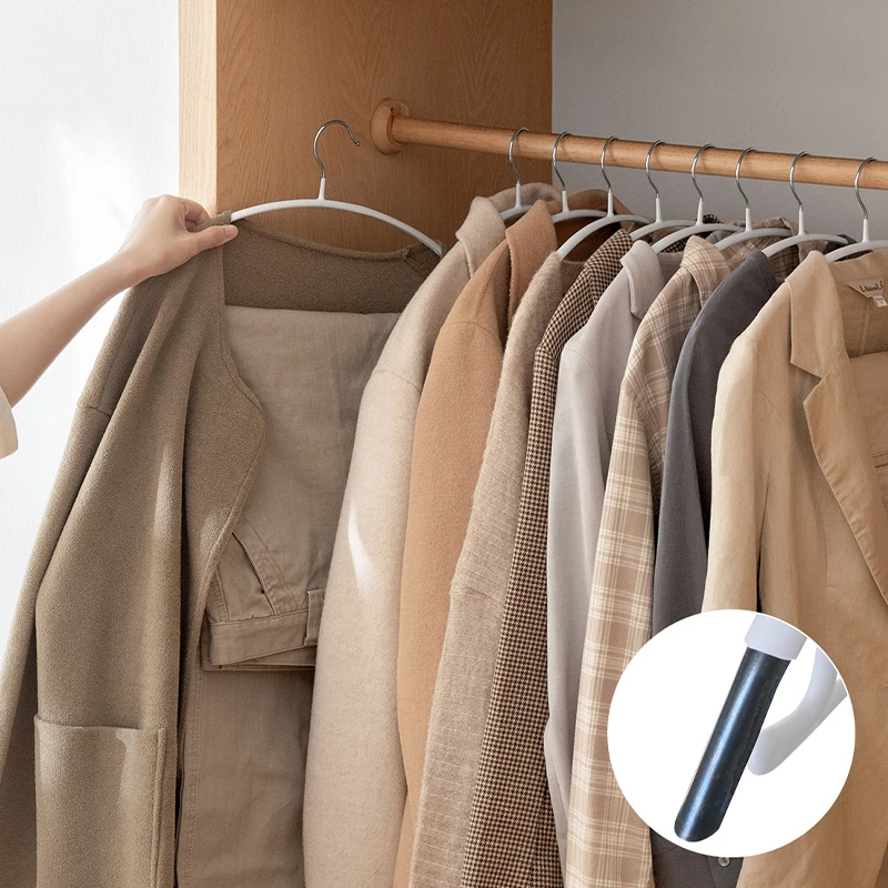 PVC Hanger Household clothes hanging, no trace, anti slip shoulder angle Metal Hanger