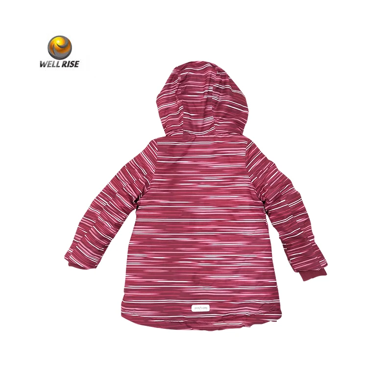 Well Rise Hot selling print nylon ski jacket fabric Waterproof windproof kid ski clothes Seam taped jacket kid ski wear for girl