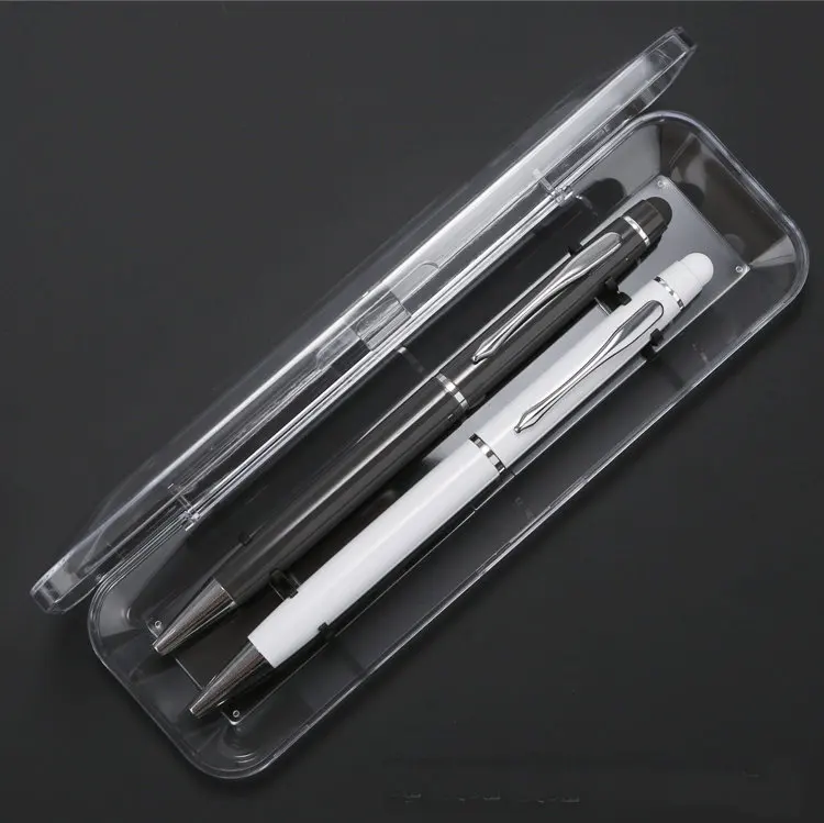 Ballpoint Pens 1.0mm Black Ink Soft Touch Click Metal Pen with Stylus Tip for Touch Screens Tablets Business Gifts School Office