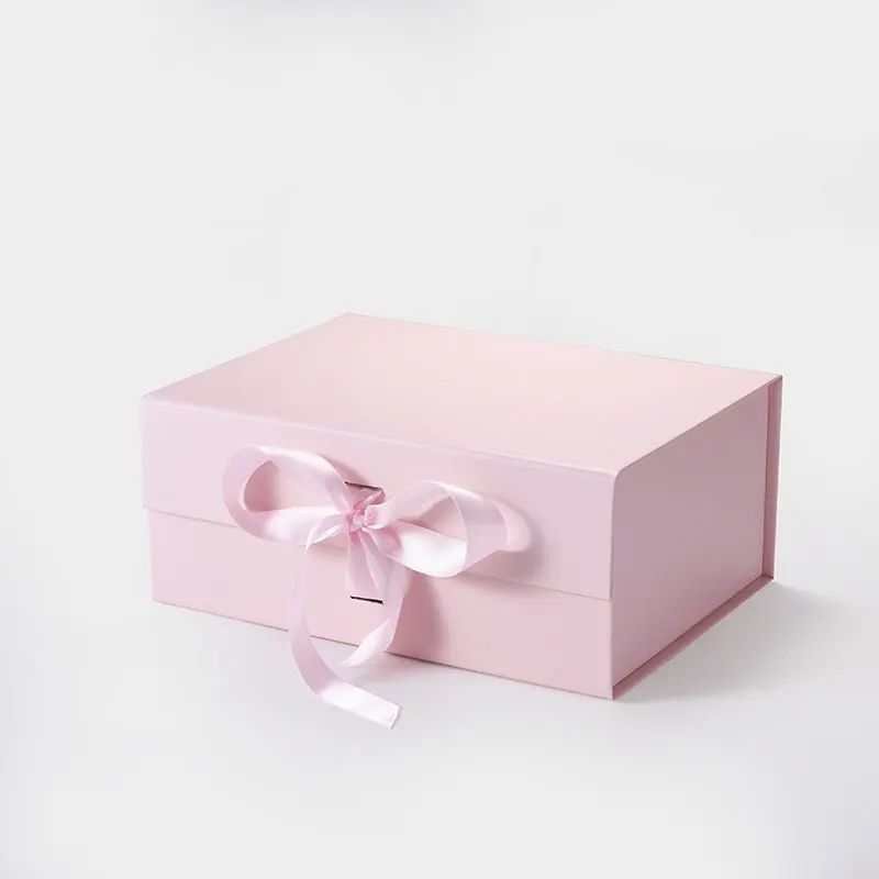 Custom Folding Personalize Packaging Cardboard Rigid Box Clothing Magnet Boxes with Ribbons