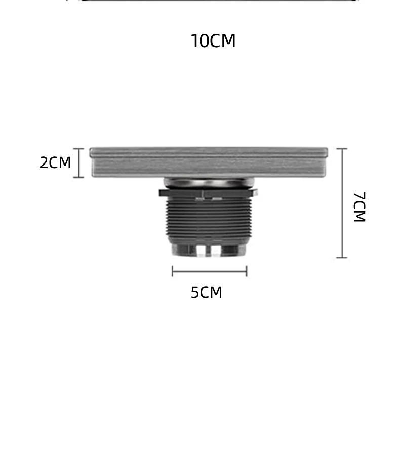 Stainless steel floor drain square detachable filter
