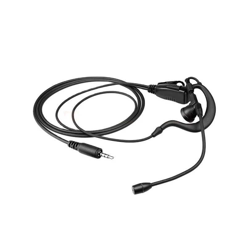 REMB-0327 Bo om Microphone G Shape PTT Mic Two Way Radio Communication Headset For Motorola 2 pin Earpiece