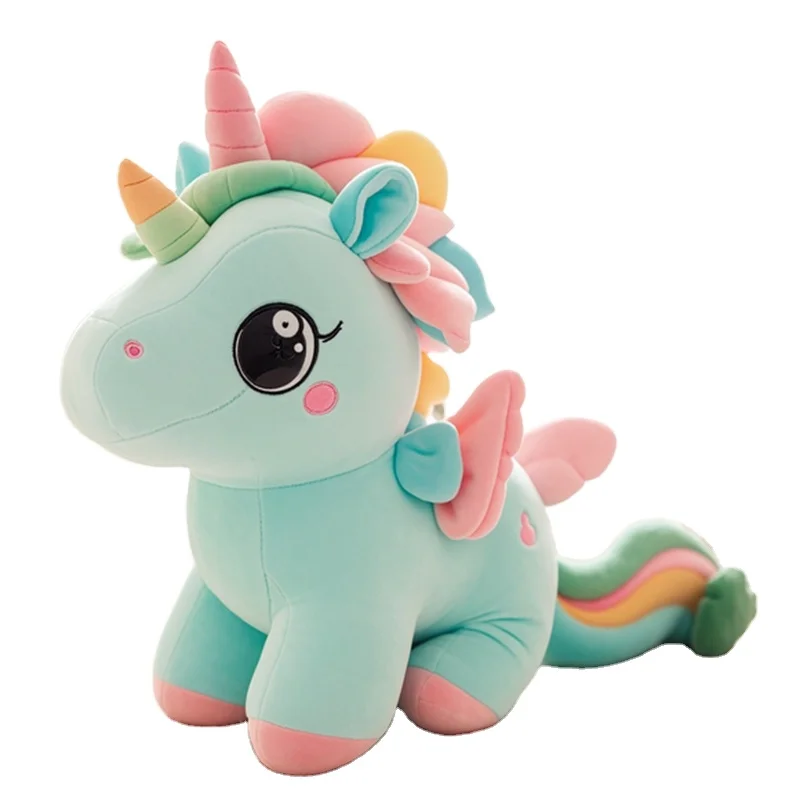 New Design Rainbow Unicorn Animal Stuffed Animal Toys Children Toys Interactive Walking Unicorn Sitting for Kids Plush Toy