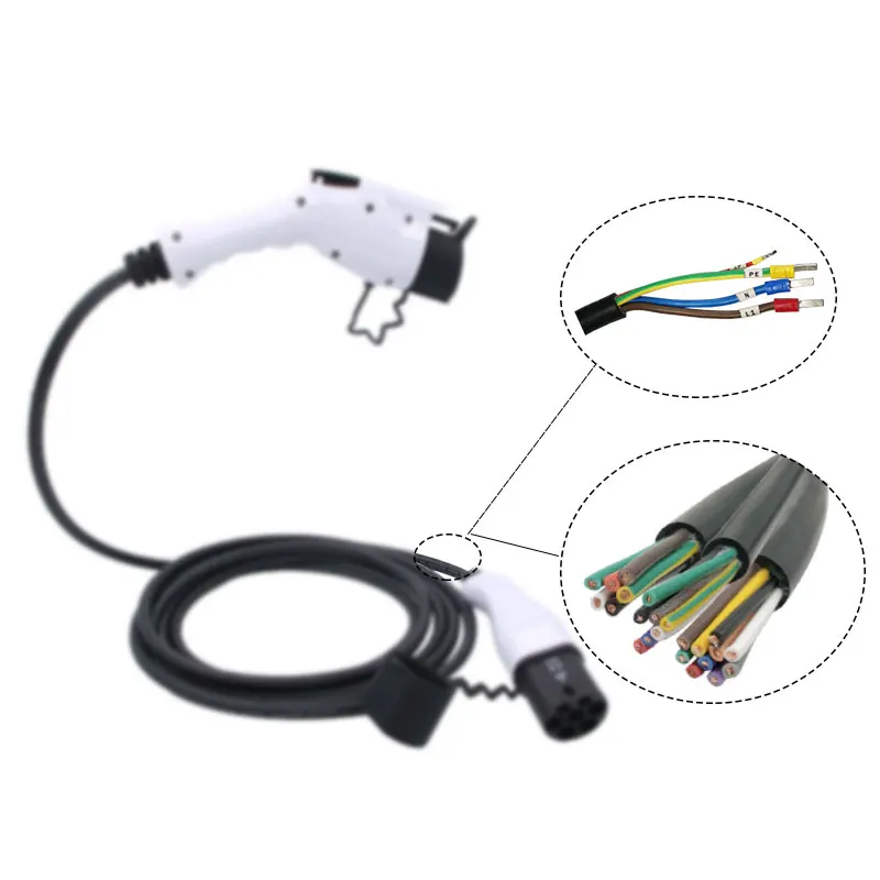 Портативный evse 32a дома ev зарядки j1772 тип 1 к iec 62196 Тип 2