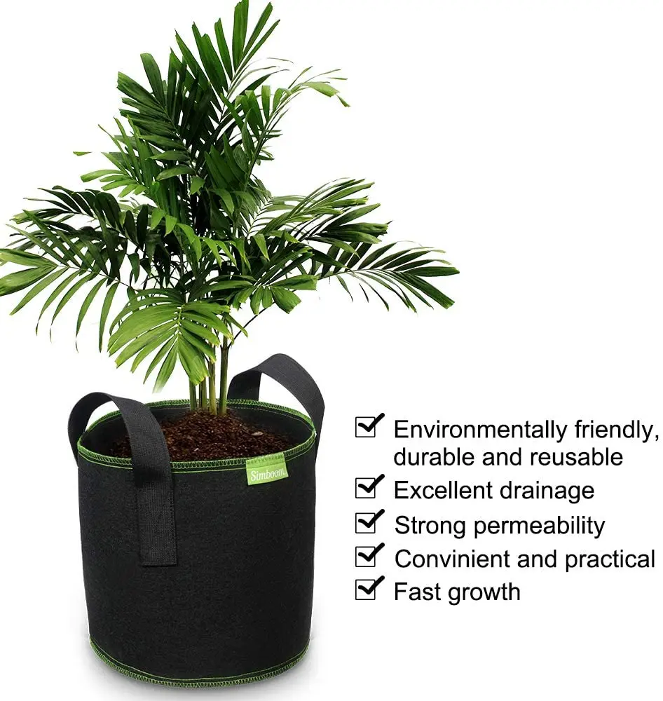 Good Quality  3 5 7 10 20 30 50 100 200 Gallon Planter Grow Bags Fabric Plant Grow Pots Garden Potato Felt Grow Bags