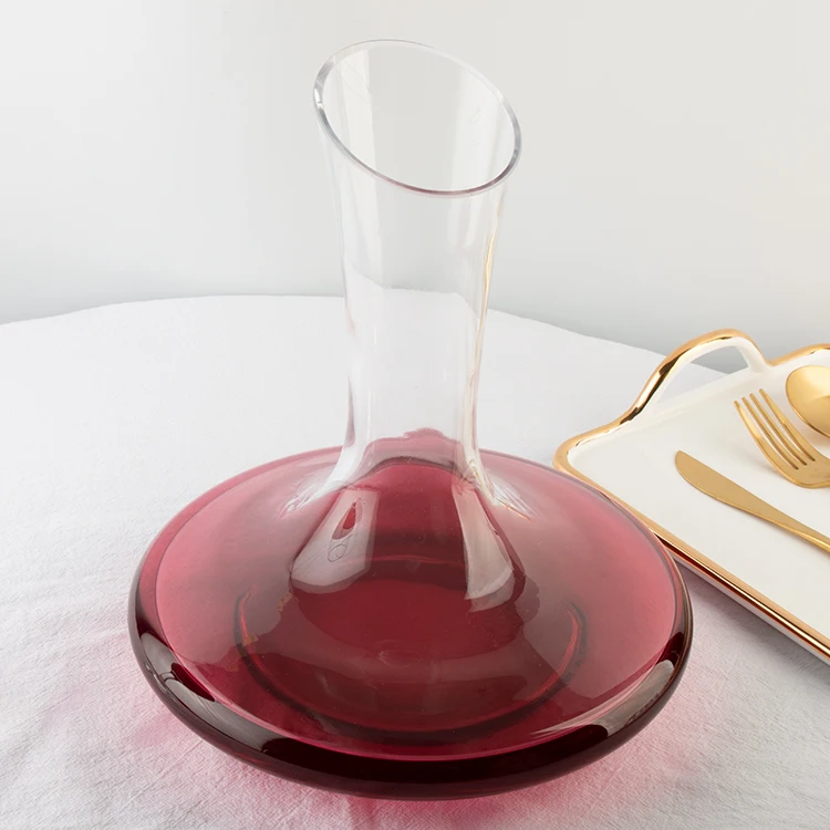 1650Ml open mouth crystal style unique design available item glass wine decanters
