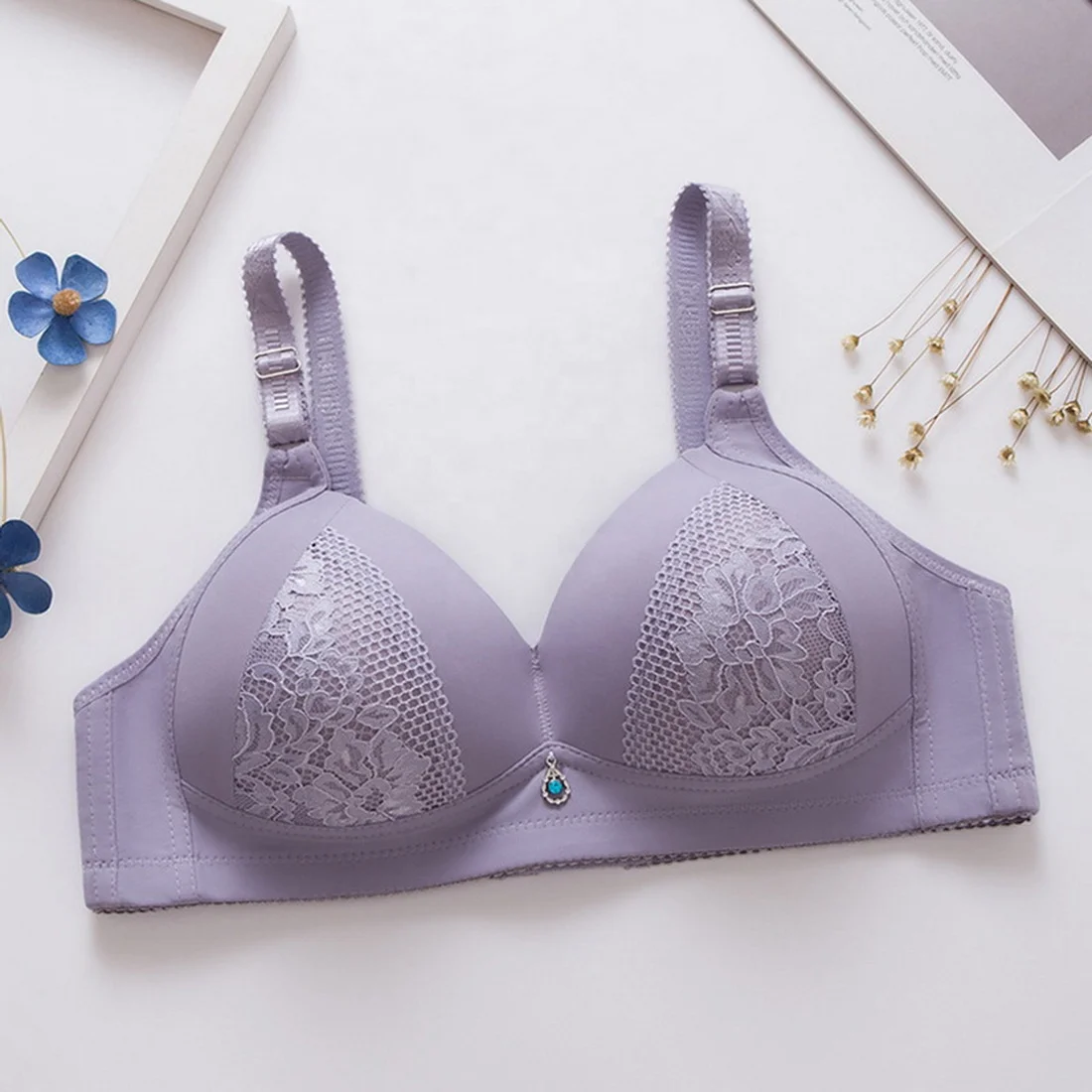 Women Fashion Simple Solid Color Push Up wireless bra soft women seamless sports bra