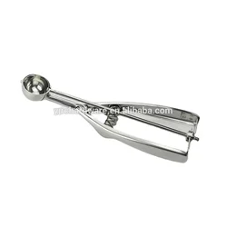 Wholesale food grade customized kitchen utensils 4cm metal stainless steel ice cream scoop