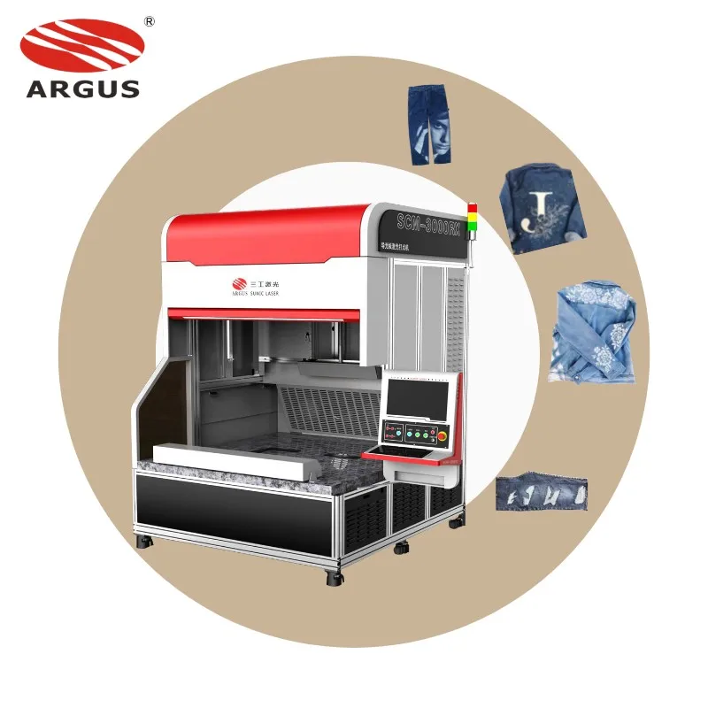 ARGUS LASER Hubei best sell denim jeans laser marking machine price denim fabric making machine for jeans manufacturing