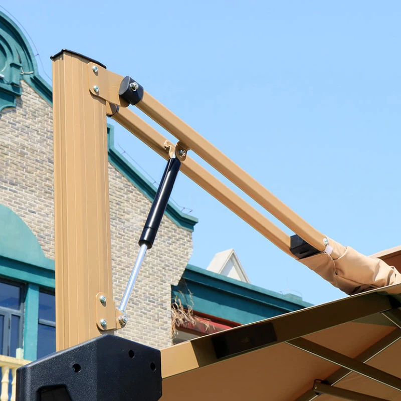 Glamping hydraulic parachute cantilever patio umbrella heavy duty luxury sun patio outdoor garden umbrella and base