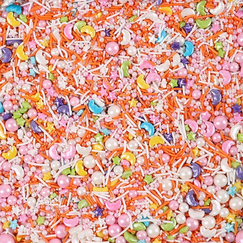 Лидер продаж апельсиновый цвет Jimmies размер микса сахарные бусины ингредиенты для выпечки торта съедобные леденцы дня Рамандана