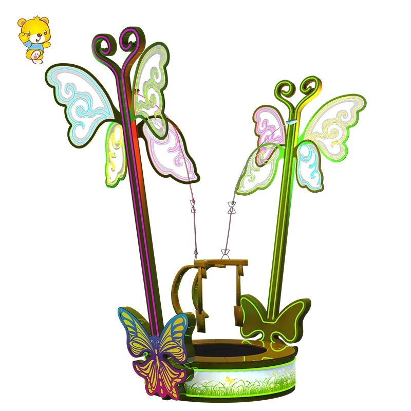 HAOJILE Factory Price Outdoor Bungee Jumping Trampoline Single-Person Steel Machine for Kids for Boys Girls for Amusement Parks