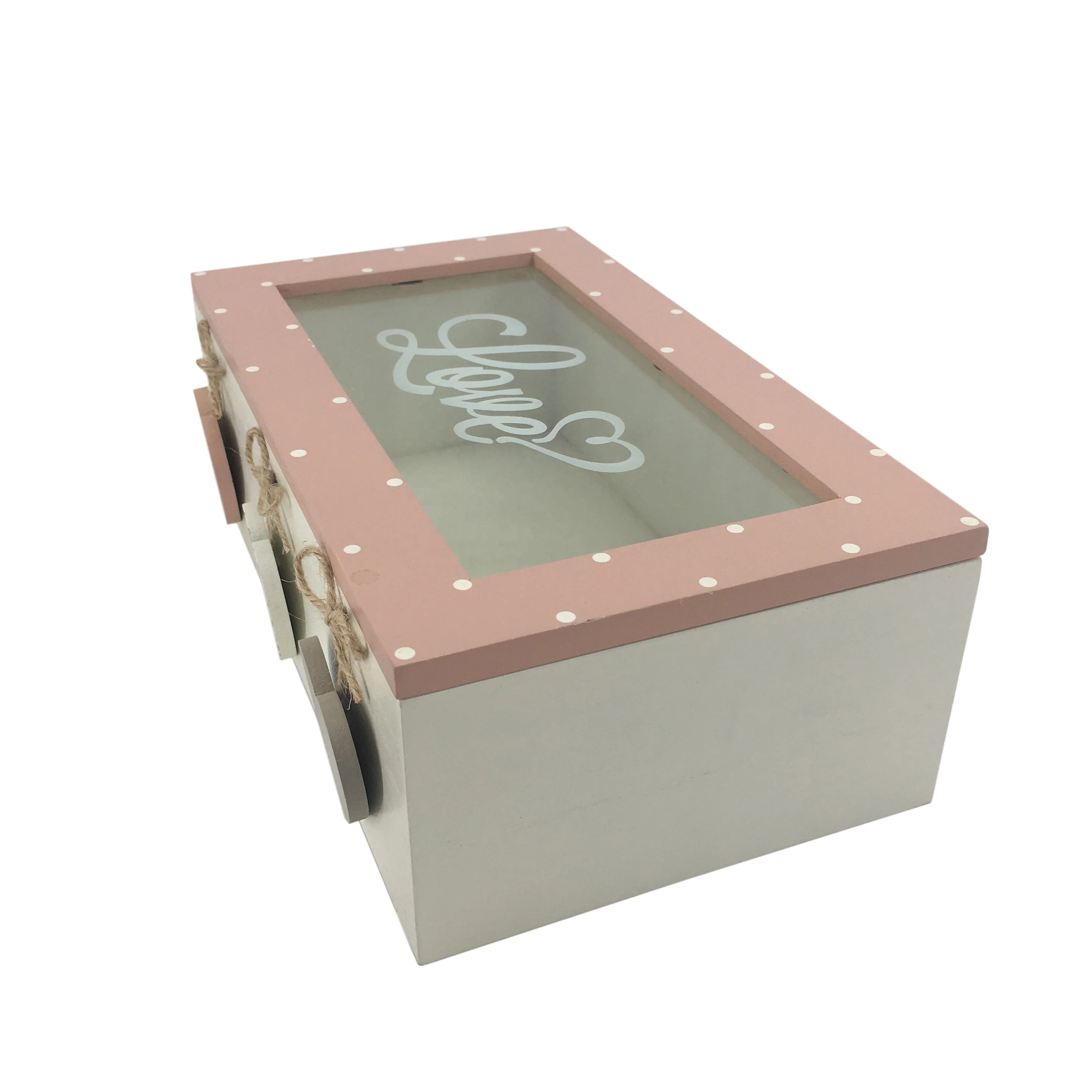 Wholesale Home Decor Cute MDF Pink Fancy Print Memory Handmade Painted Storage Wooden Gift Box