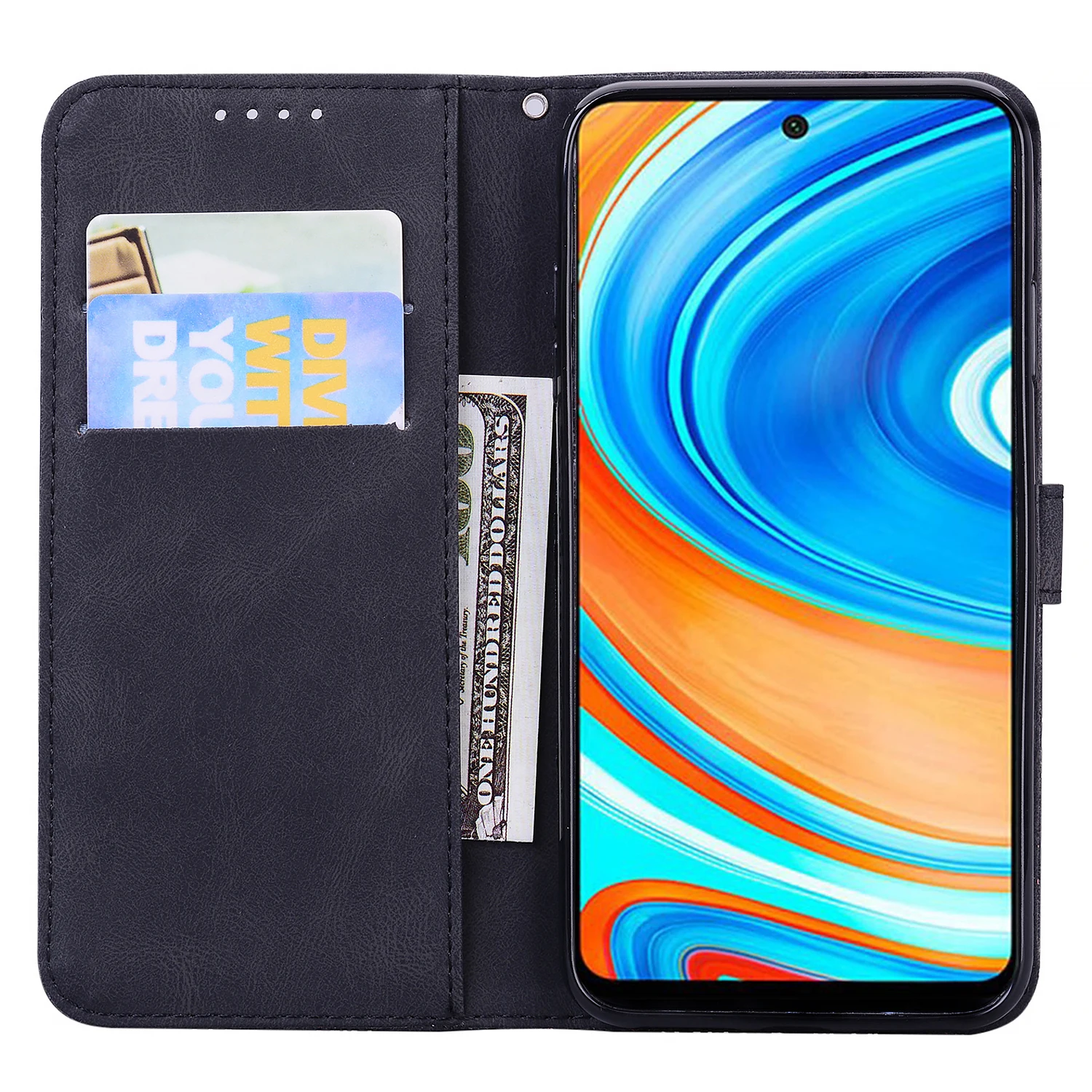 Handmade Genuine Leather Phone Case Classic Business Thin PU Protective Cover for redmi note 9 pro